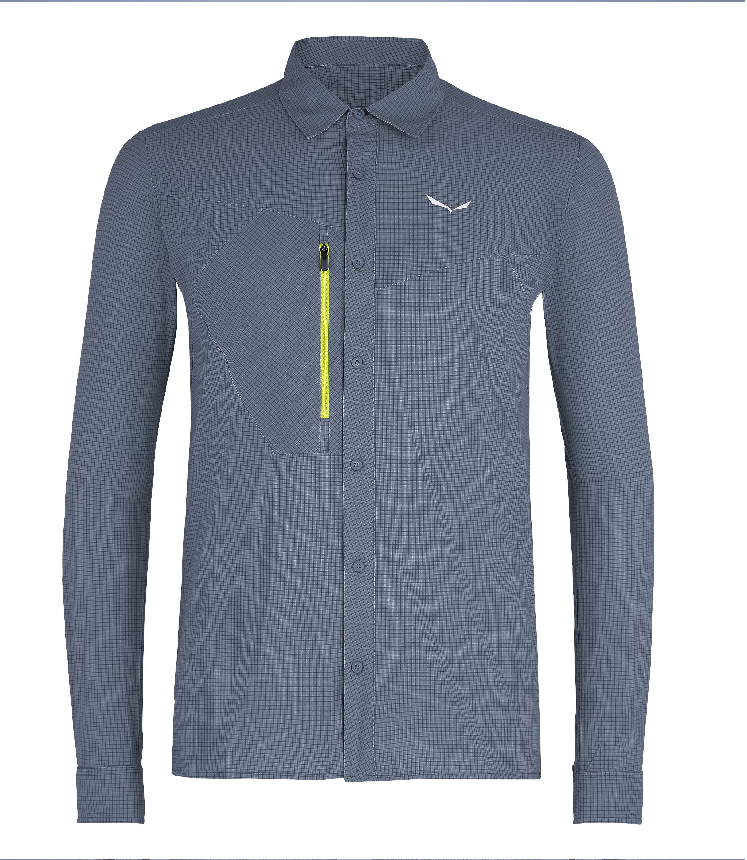 

Рубашка мужская Salewa Puez Minicheck2 Dry Men's серая 46, Puez Minicheck2 Dry Men's