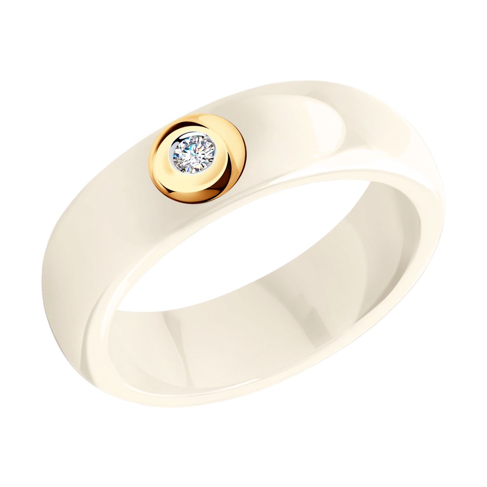 

Кольцо из красного золота/керамики с бриллиантом р.19.5 SOKOLOV 6015020, 6015020