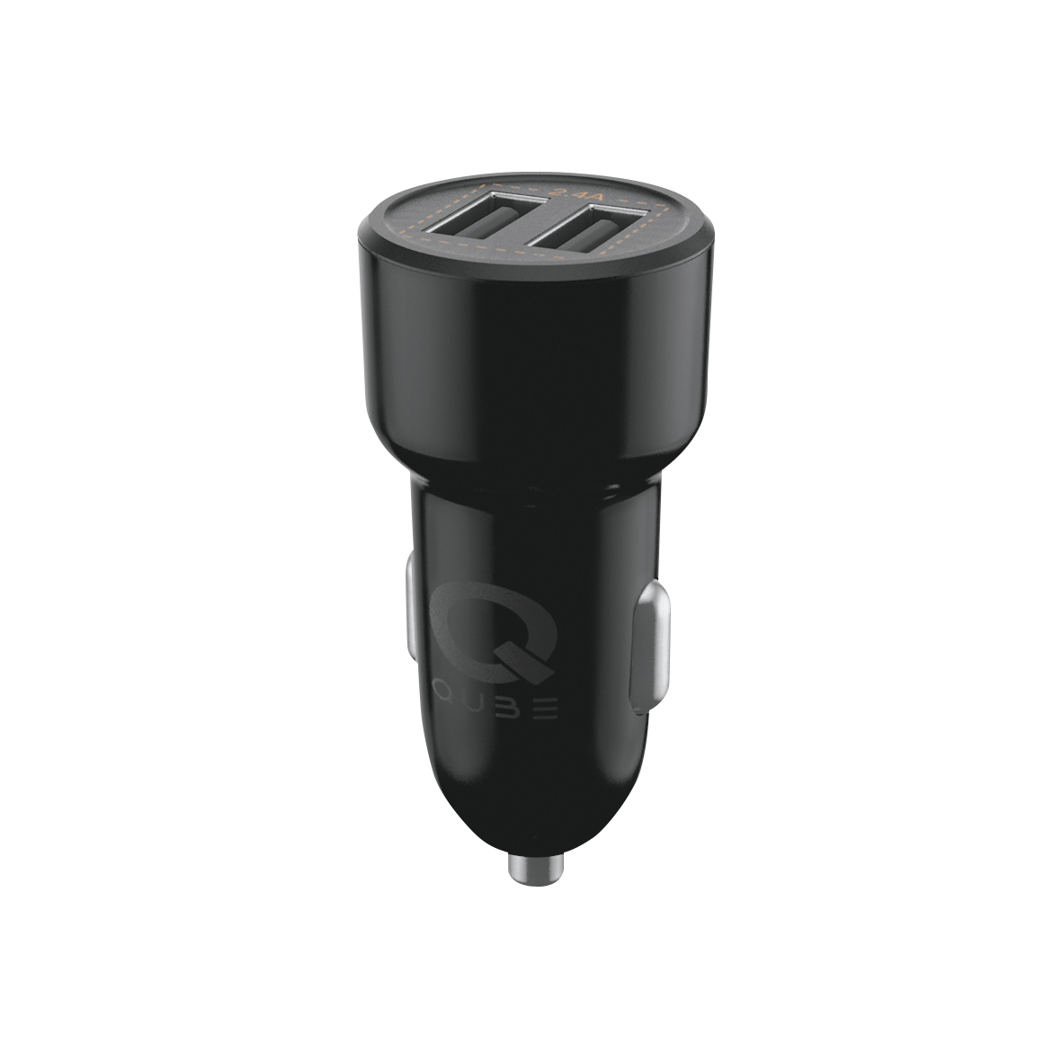 фото Автомобильное зарядное устройство qub qcc24blk (2 usb, 2.4а, цвет черный)