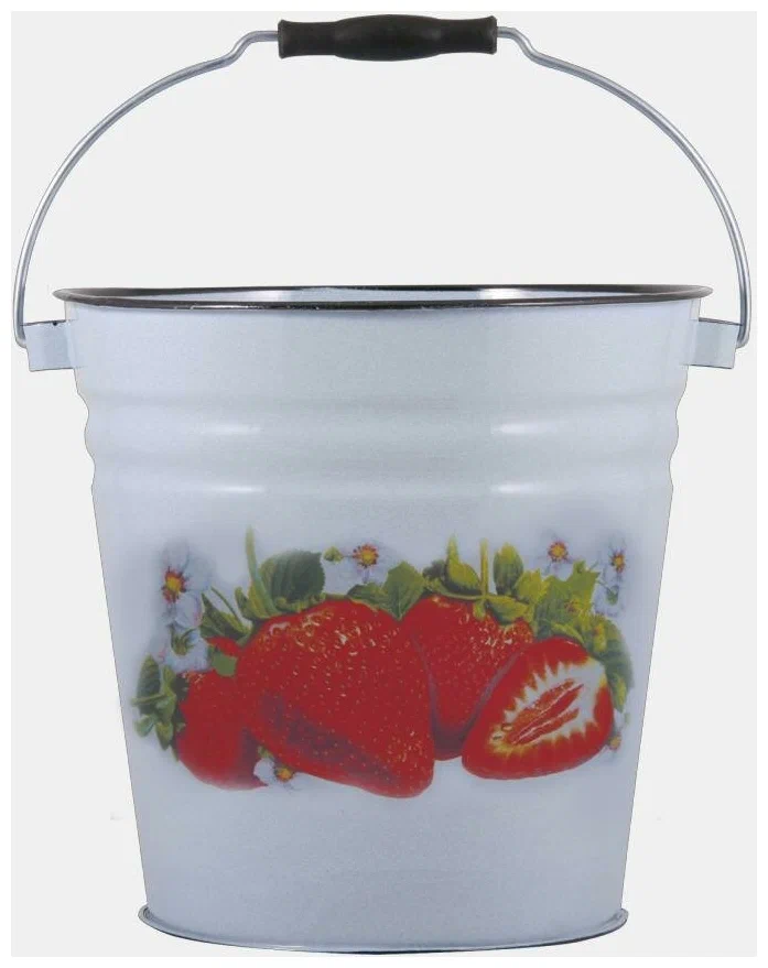 Ведро 12л Лысьвенская эмаль С-1124/4Рб Сочная клубника белый гранит