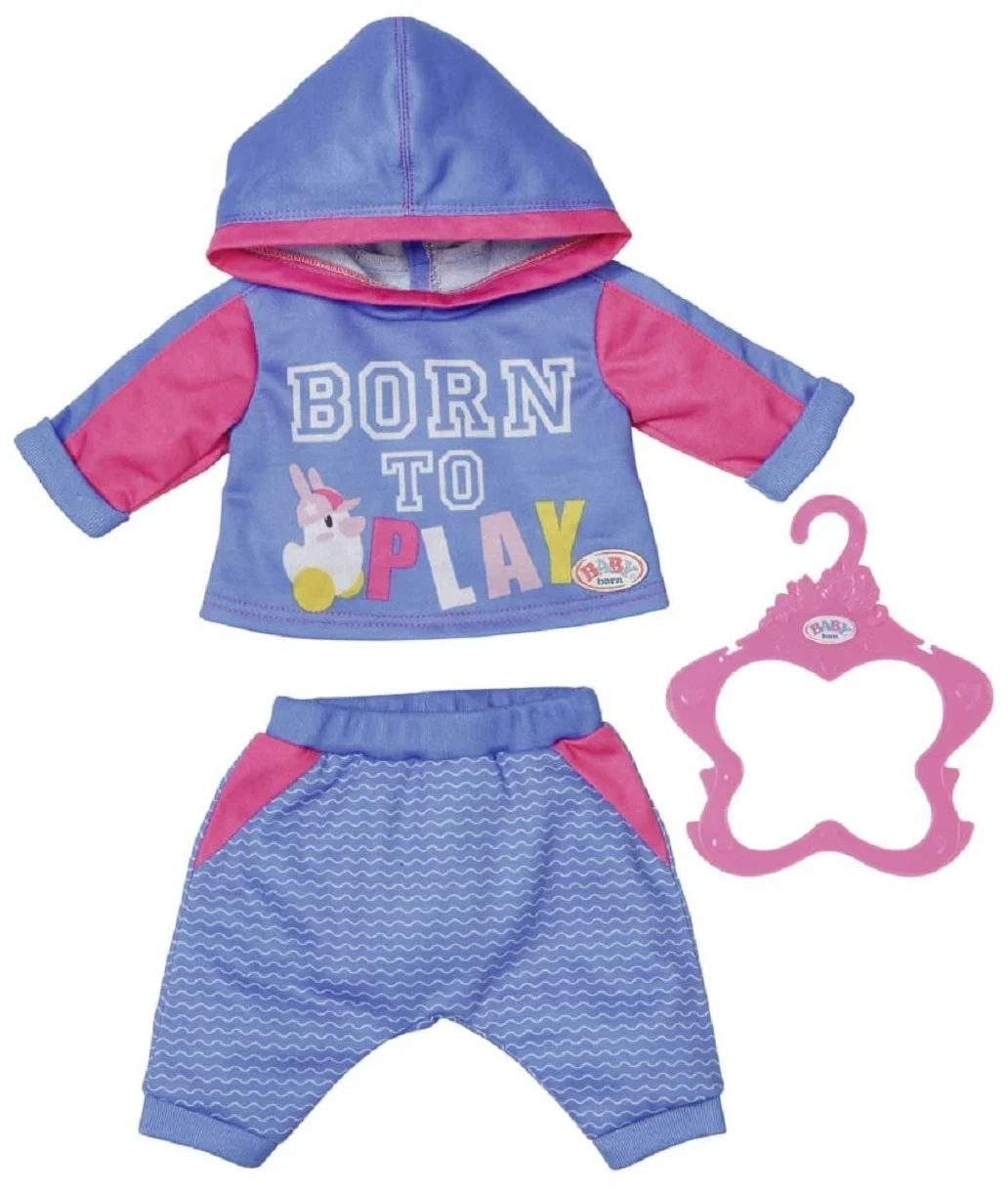 Одежда для кукол Zapf Creation Baby Born спортивный костюмчик 43 см 830-109 одежда для кукол zapf creation baby born колготки 2 пары розовые белые 43 см 831 748