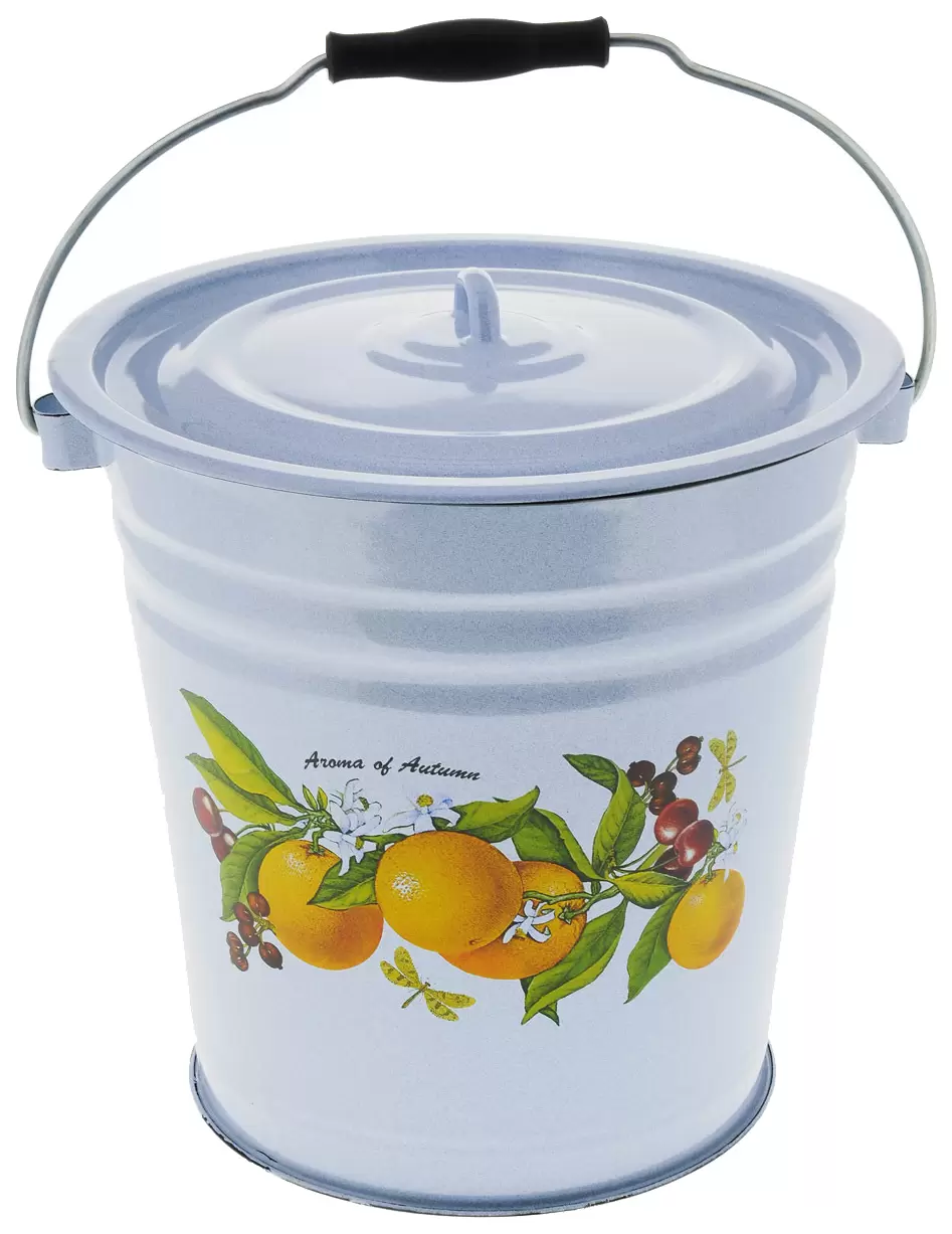 Ведро 12л Лысьвенская эмаль С-1124/4Рб Фруктовая фантазия белый гранит