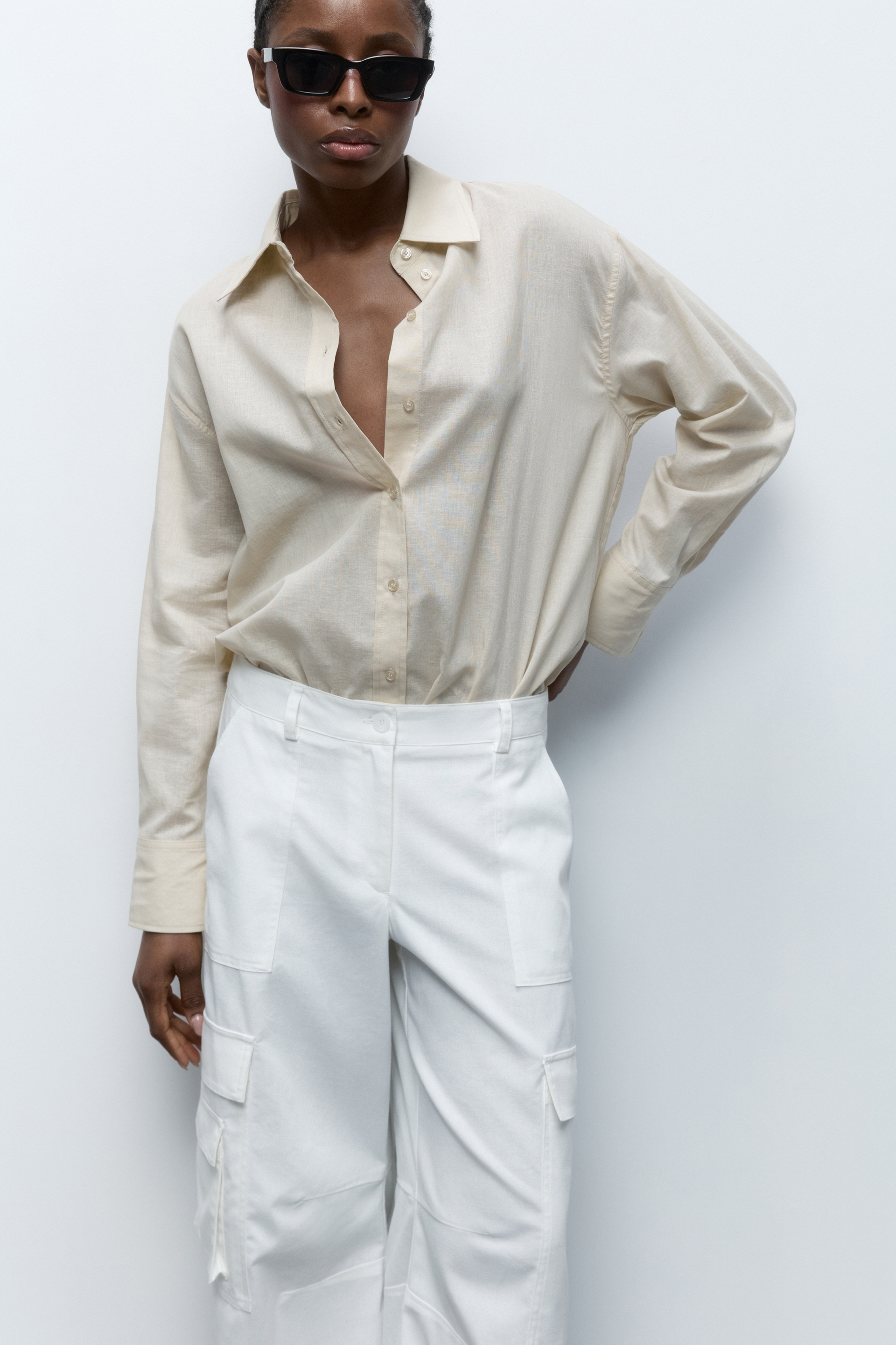 

Рубашка женская Befree 2421417011 бежевая M, Бежевый, 2421417011