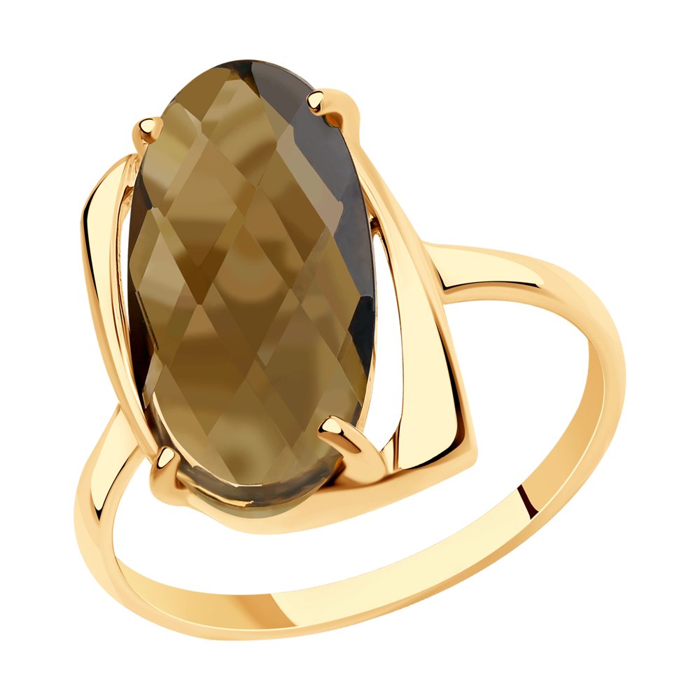 фото Кольцо из красного золота с раухтопазом р.19.5 diamant 51-310-00803-4