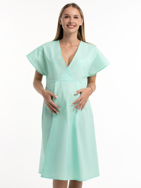 Ночная сорочка для беременных женская ModaRu М-78Н зеленая 58 RU
