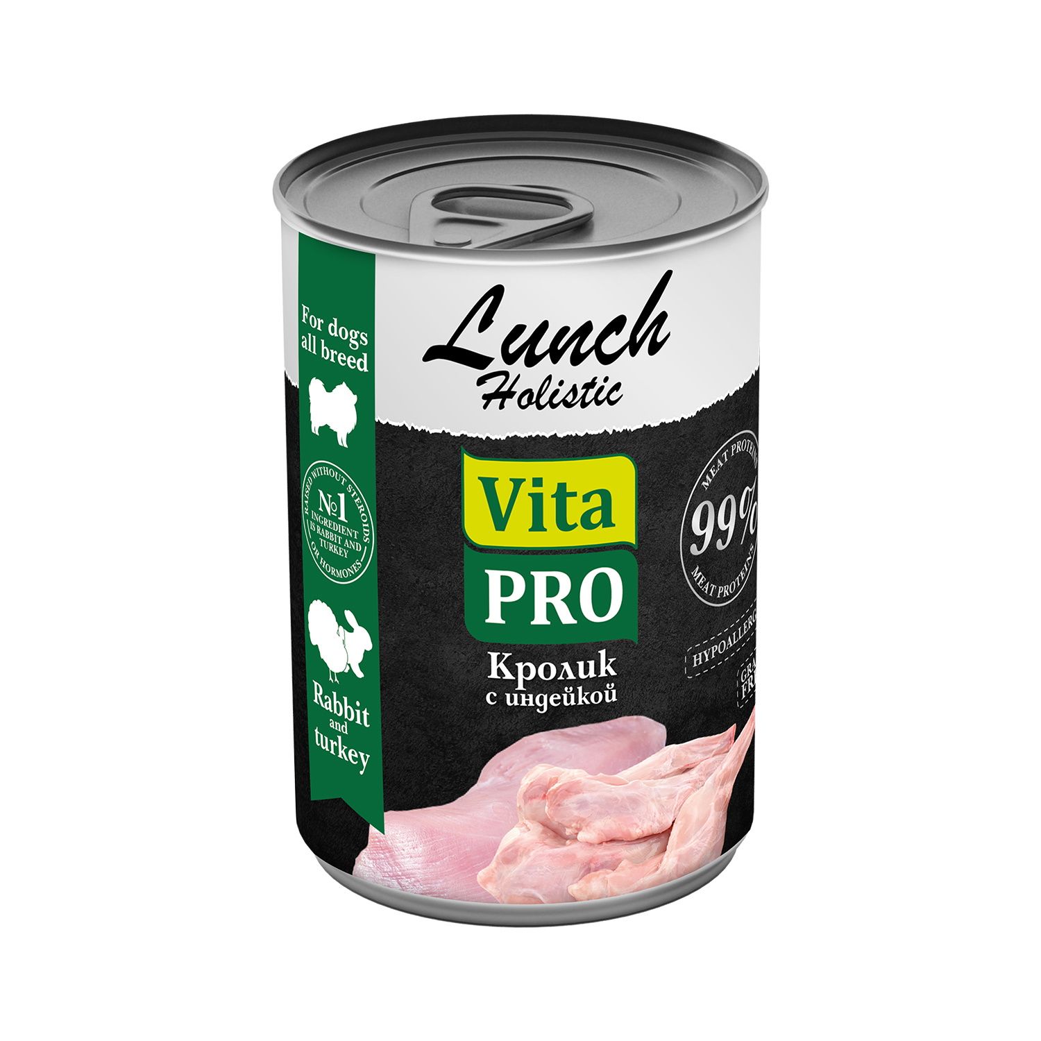 Влажный корм для собак Vita Pro Lunch кролик с индейкой 400 гр 9 шт 2460₽