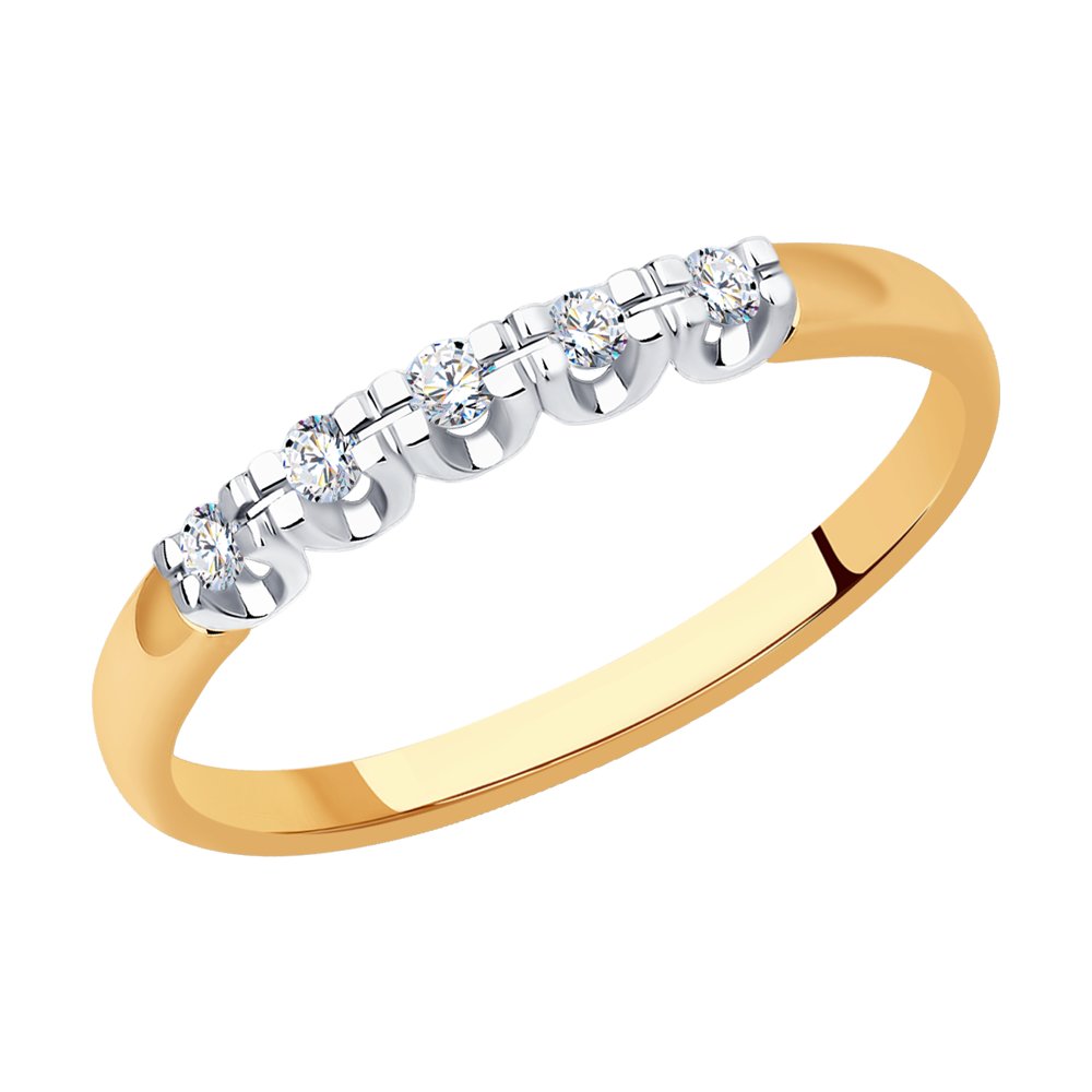 фото Кольцо из красного золота с бриллиантом р.17.5 diamant 51-210-01492-1
