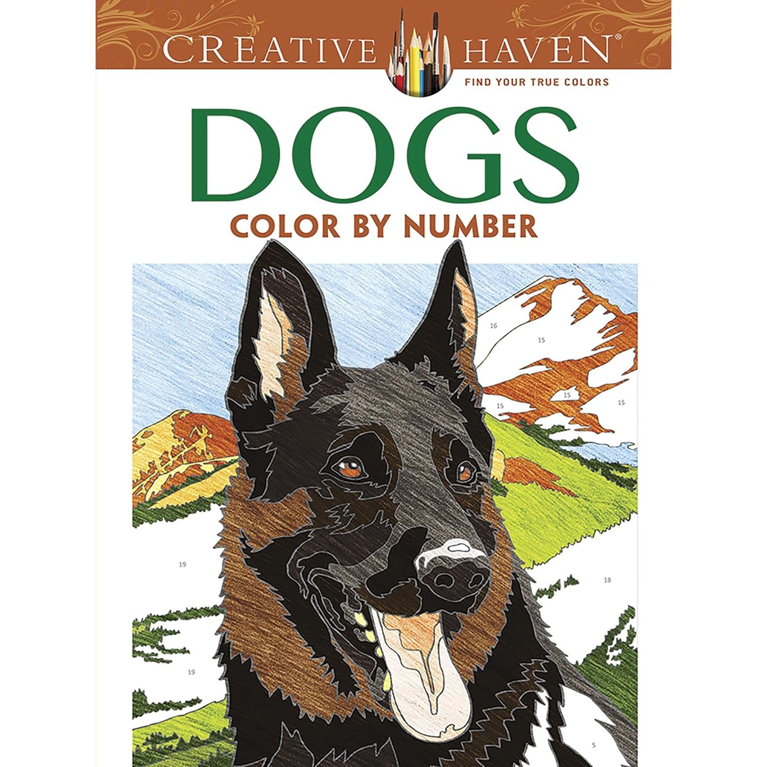 

Creative Haven Dogs Color by Number Coloring Book. Pereira Diego Jourdan