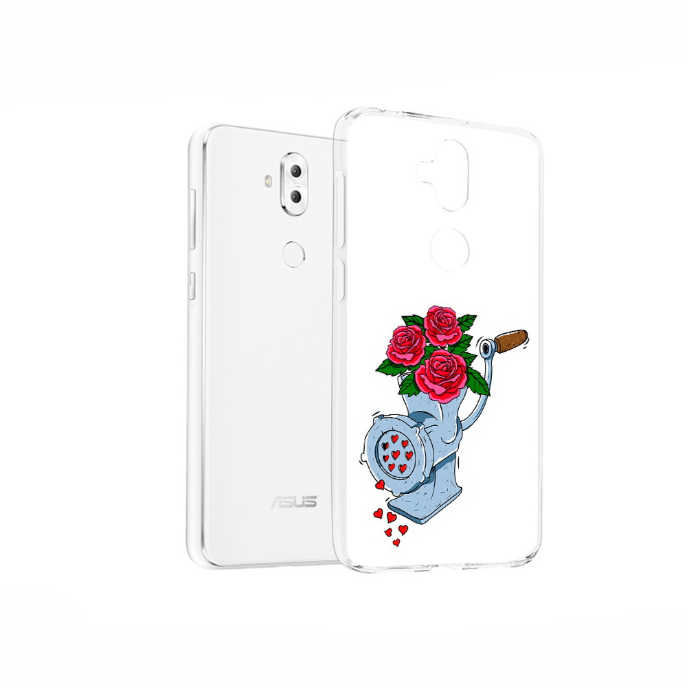

Чехол MyPads Tocco для Asus ZenFone 5 Lite (ZC600KL) Цветочные сердца, Прозрачный, Tocco
