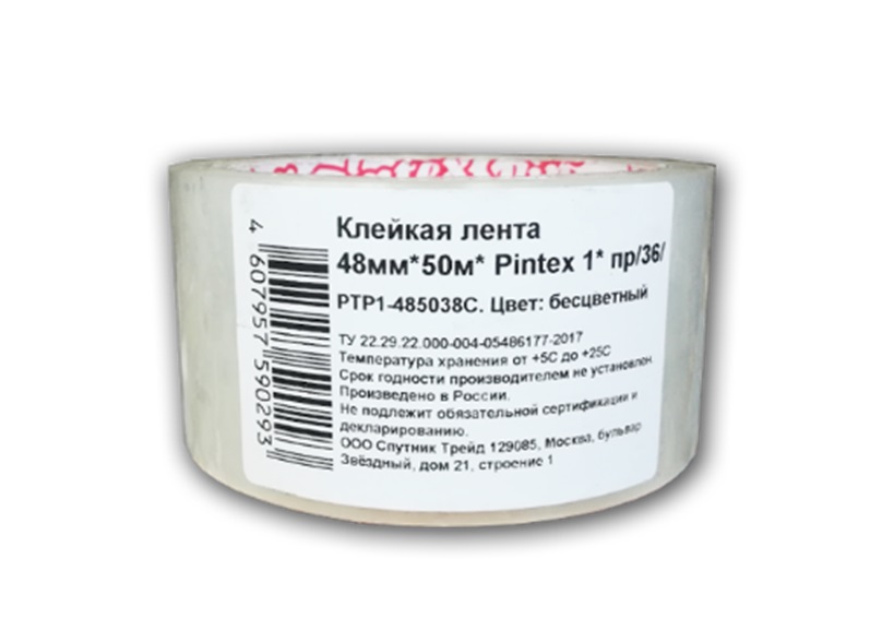 

Лента клейкая Pintex 1 48ммх50м, прозрачный