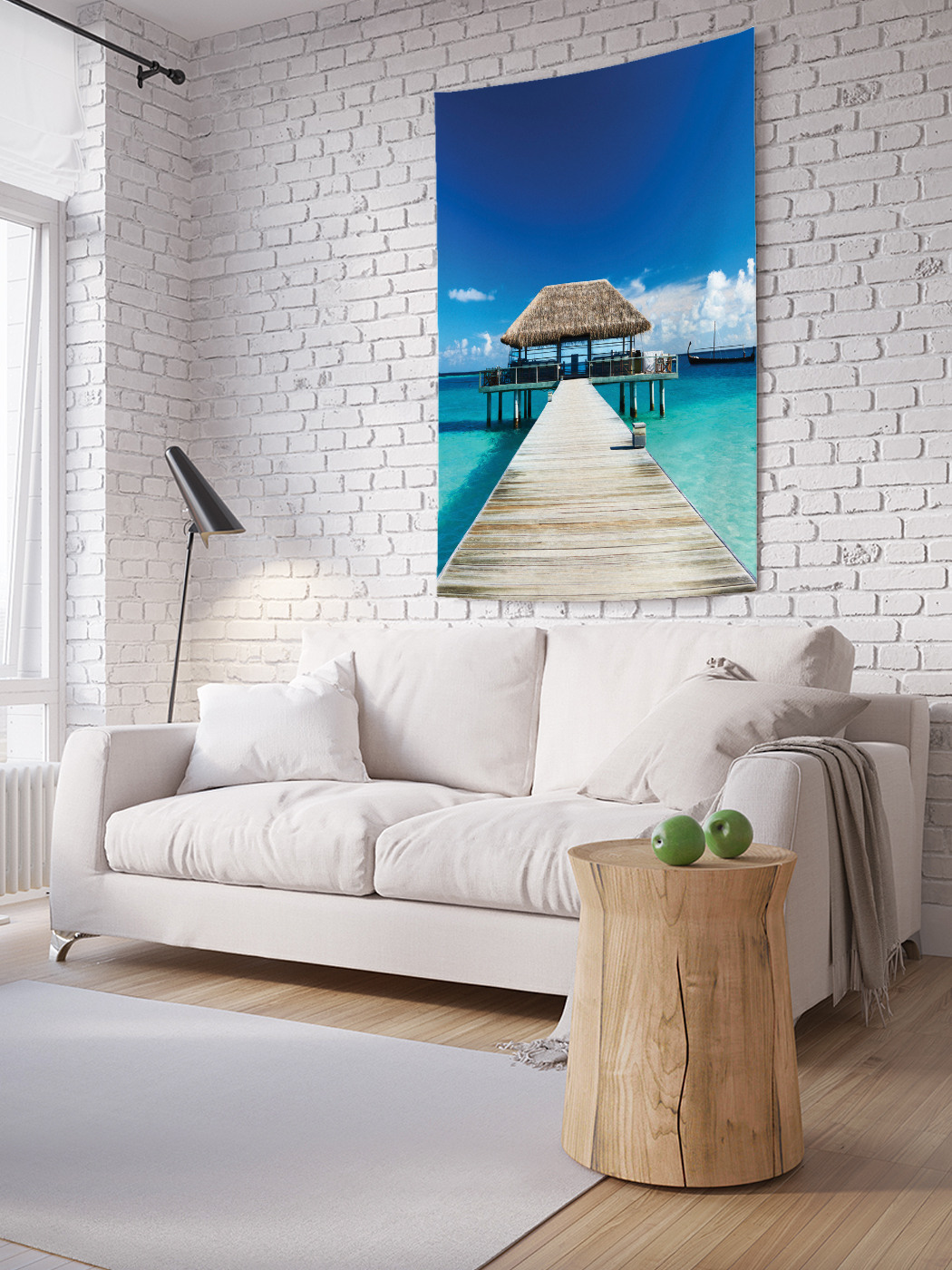 

Вертикальное фотопанно на стену JoyArty Домик на пирсе 150x200 см, Домик на пирсе