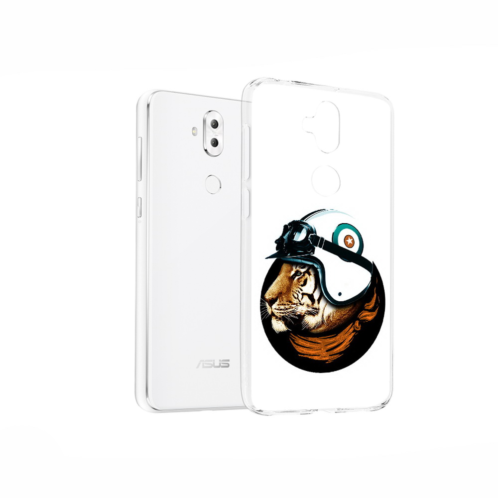 

Чехол MyPads Tocco для Asus ZenFone 5 Lite (ZC600KL) Тигр в шлеме, Прозрачный, Tocco