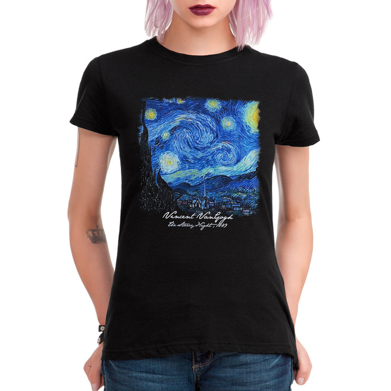 

Футболка женская Dream Shirts Ван Гог - Звездная Ночь черная XS, Черный, Ван Гог - Звездная Ночь