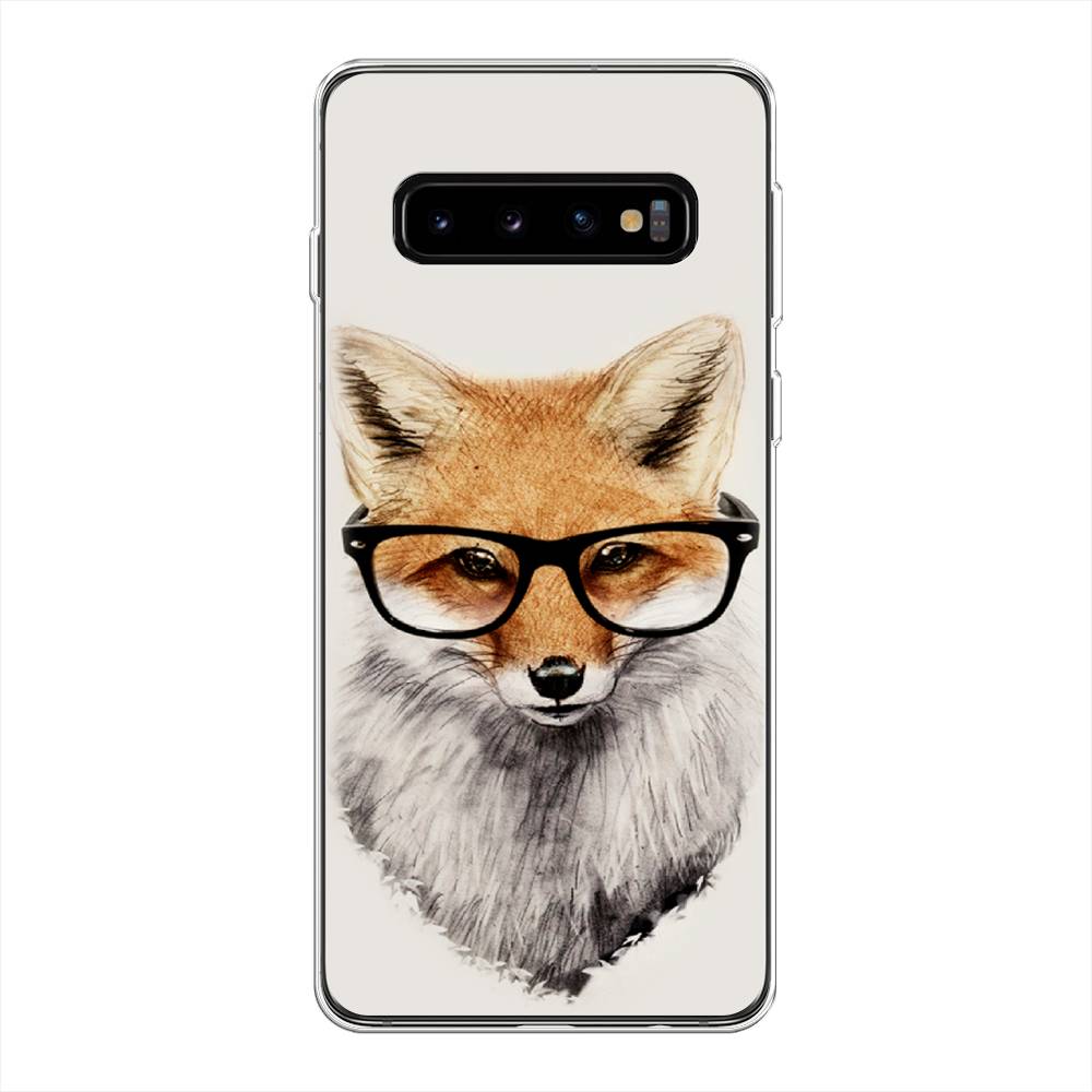 

Чехол Awog на Samsung Galaxy S10 Plus "Лиса в очках", Разноцветный, 27150-10