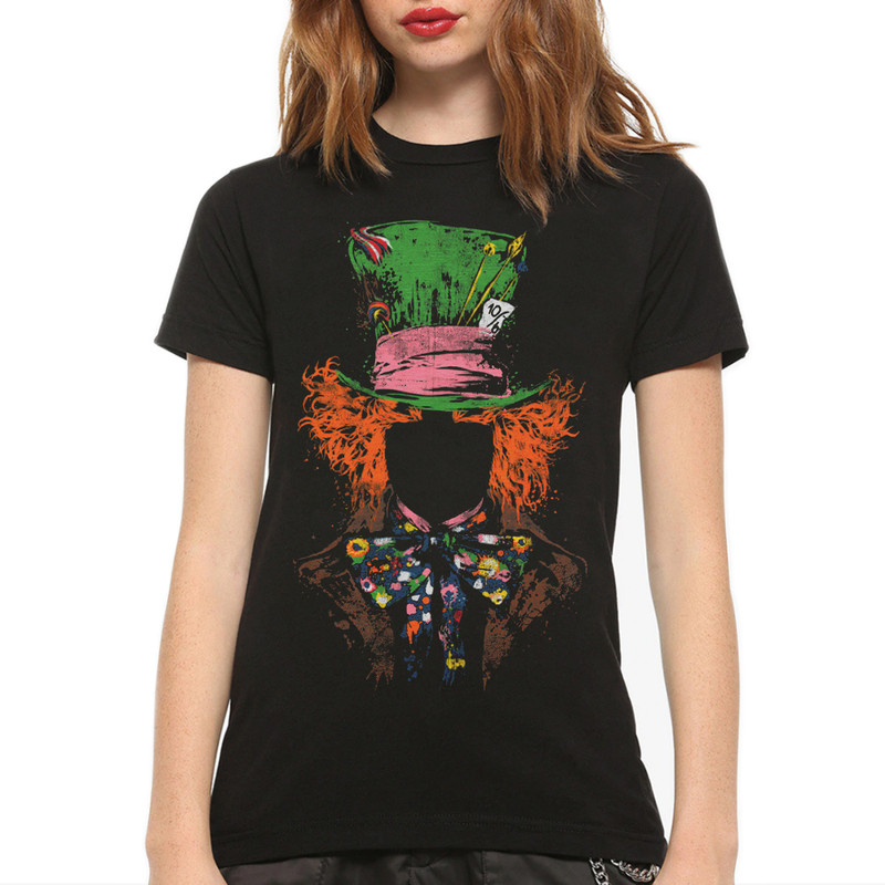 

Футболка женская Dream Shirts Безумный Шляпник черная L, Черный, Безумный Шляпник