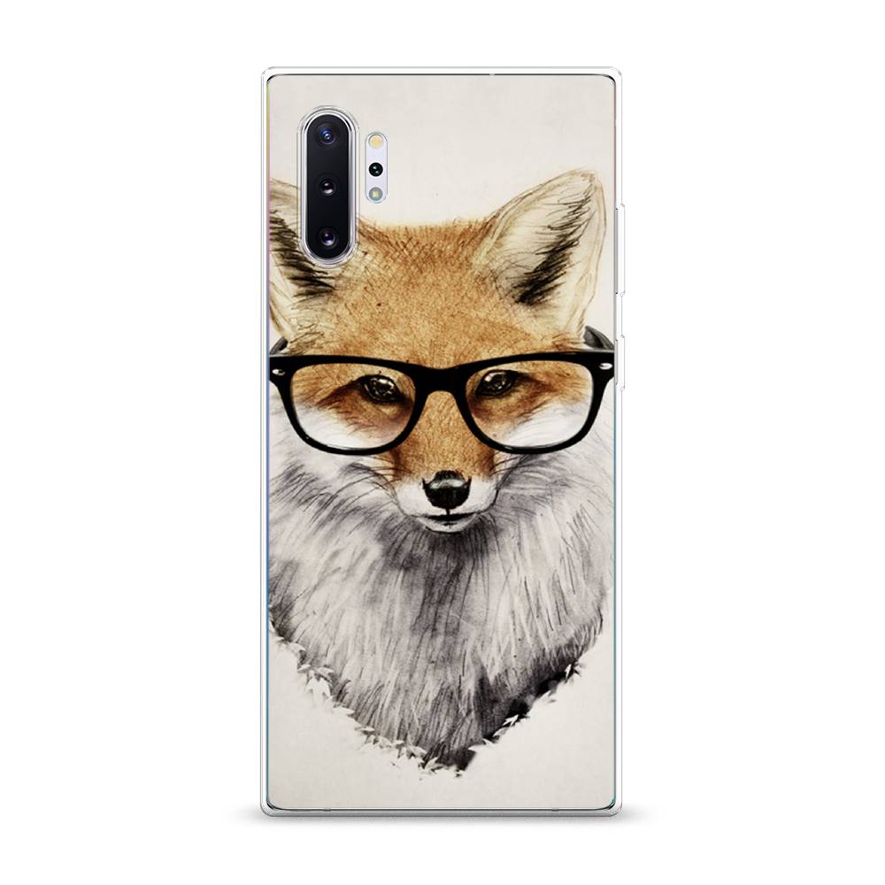 

Чехол Awog на Samsung Galaxy Note 10 Plus "Лиса в очках", Разноцветный, 28550-10