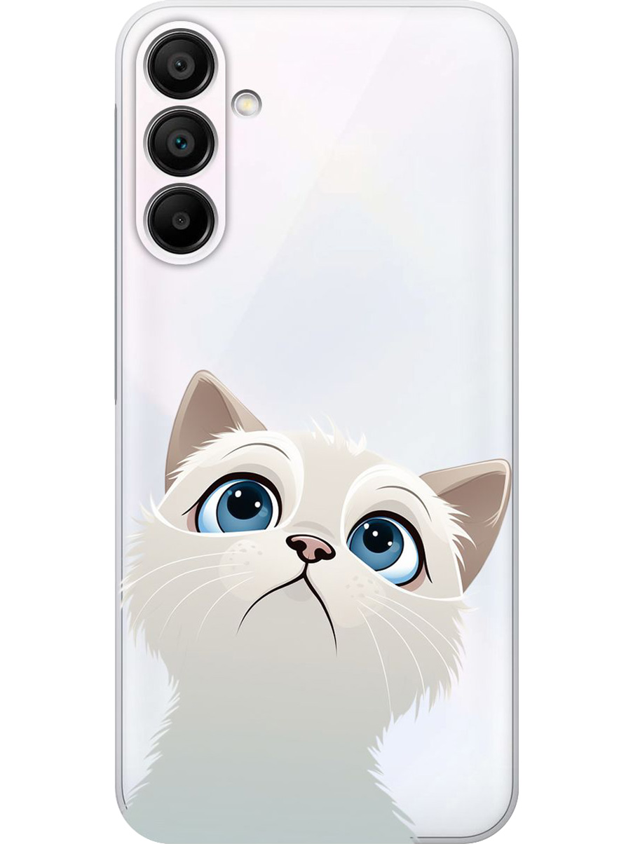 

Силиконовый чехол на Samsung Galaxy A15 с принтом "Белый котик" прозрачный, Прозрачный;белый, 780484511