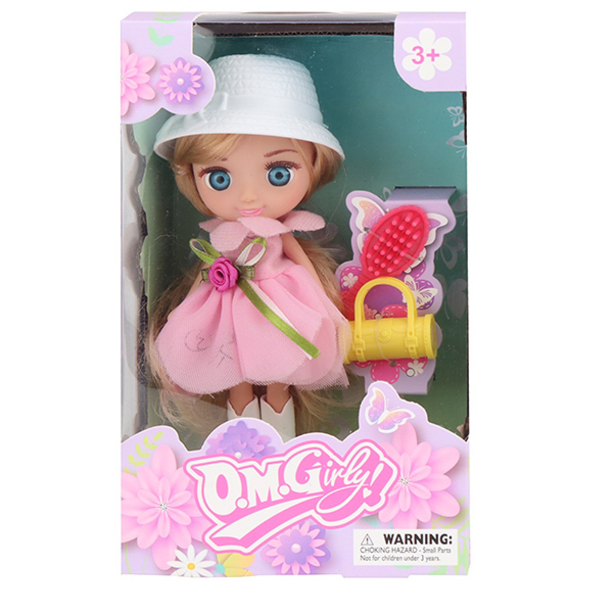 Кукла ABtoys Цветочная фантазия в розовом платье 16,5 см 65003/розовое