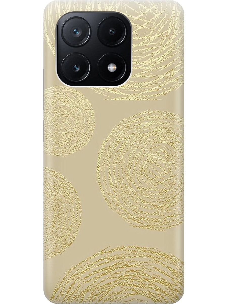 

Силиконовый чехол на Poco X6 Pro 5G с принтом "Золотые круги", Прозрачный;золотистый, 780484131