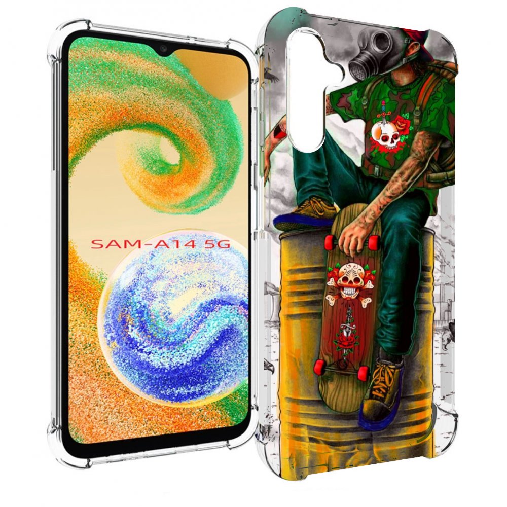 

Чехол MyPads скейтер в противогазе для Samsung Galaxy A14 5G, Прозрачный, Tocco