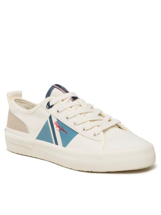 Кеды мужские Pepe Jeans Allen Flag Color PMS30903 белые 45 EU (доставка из-за рубежа)