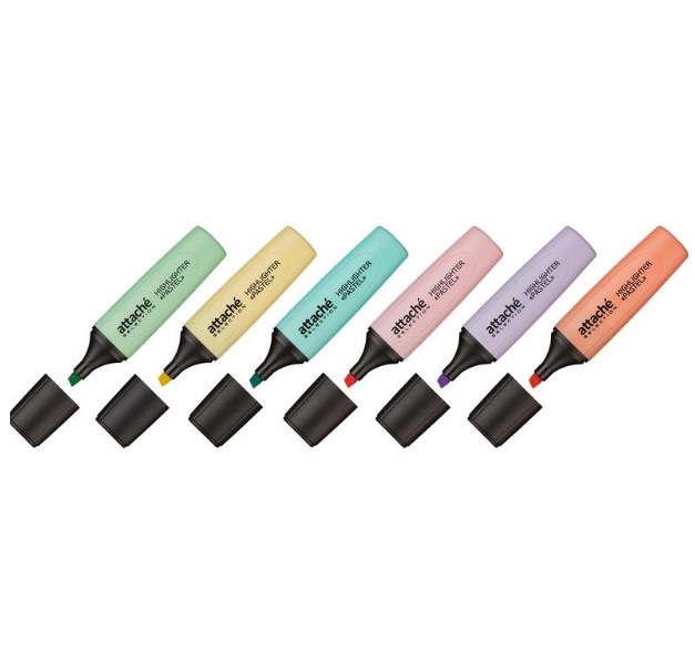 

Текстовыделитель Attache Pastel Selection 1-5 мм 6 цветов, Разноцветный