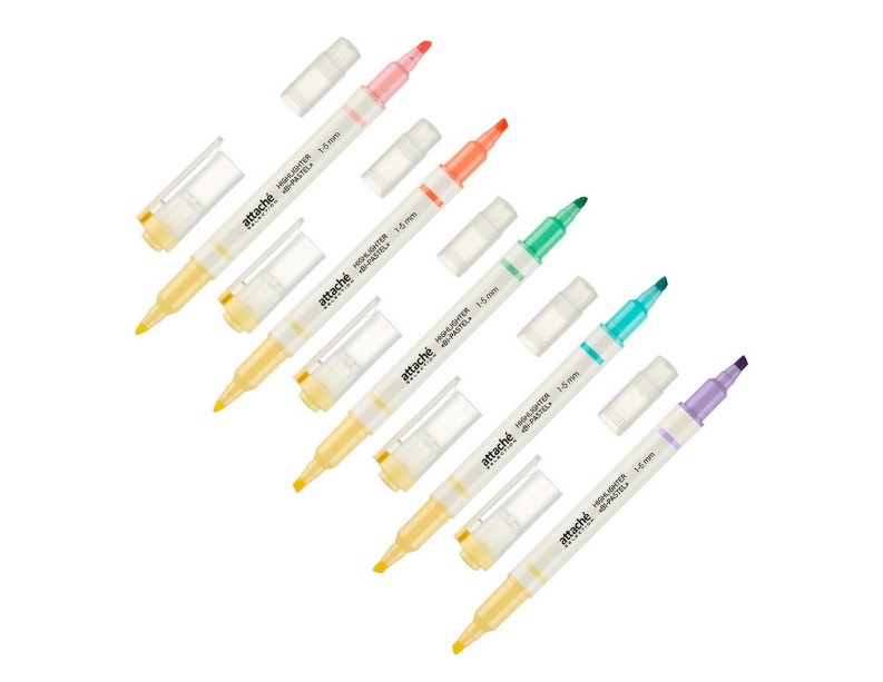 

Текстовыделитель Attache bi-Pastel Selection 1-5 мм 6 цветов 5 шт, Разноцветный