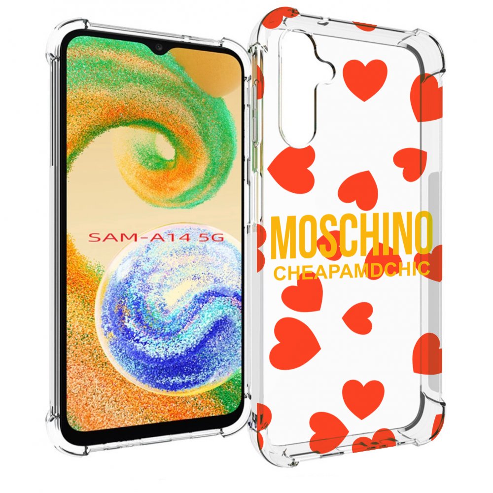 

Чехол MyPads сердца-москино для Samsung Galaxy A14 5G, Прозрачный, Tocco