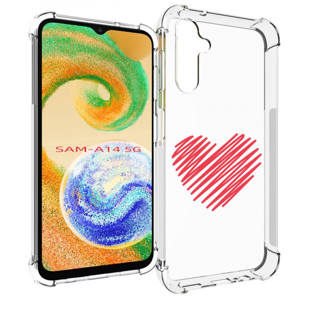 

Чехол MyPads сердечко-одной-линией для Samsung Galaxy A14 5G, Прозрачный, Tocco