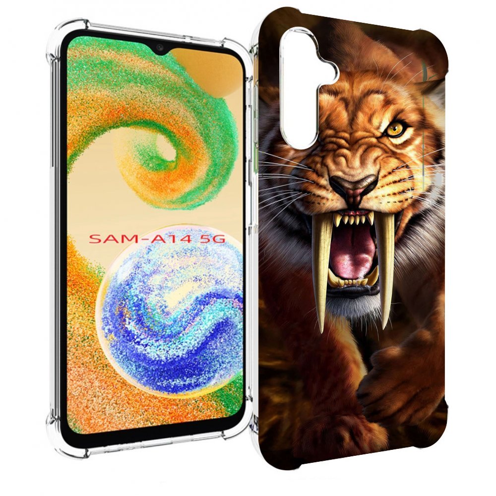 

Чехол MyPads саблезубый злой тигр для Samsung Galaxy A14 5G, Прозрачный, Tocco