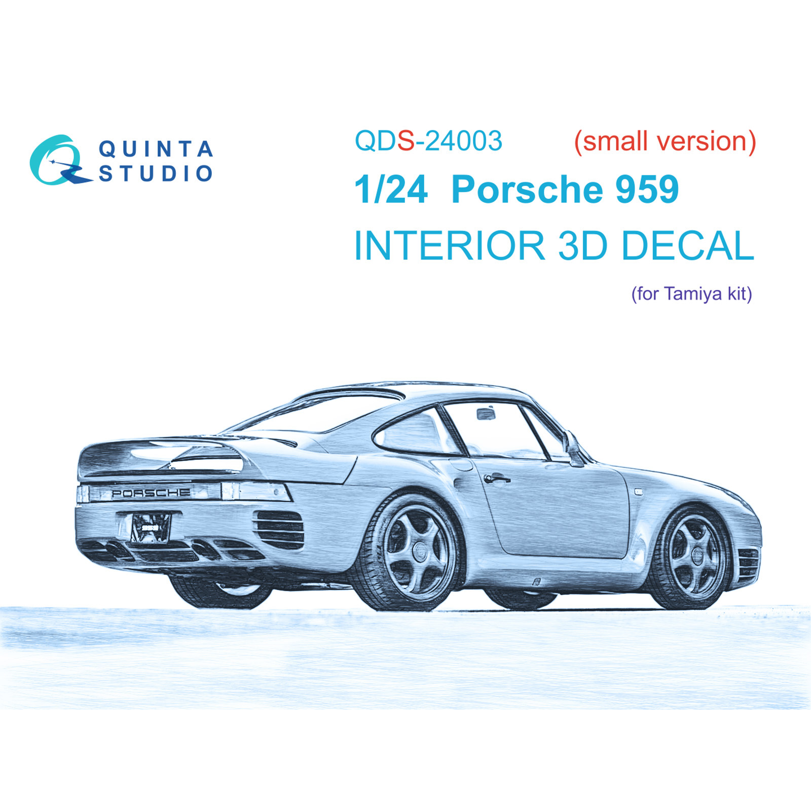 3D Декаль Quinta Studio интерьера кабины Porsche 959 Малая версия QDS-24003
