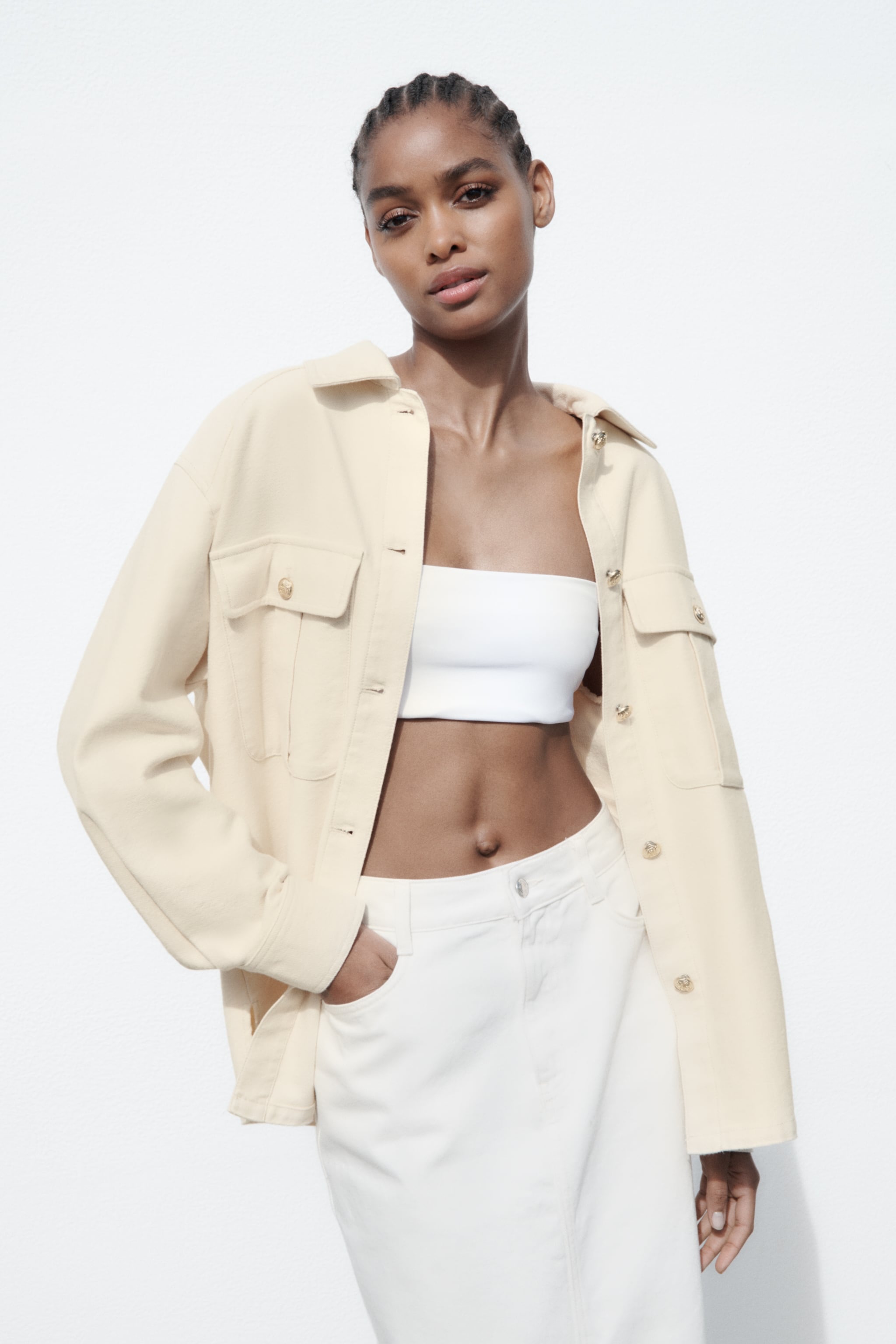

Жакет женский ZARA 03046076 бежевый S (доставка из-за рубежа), 03046076