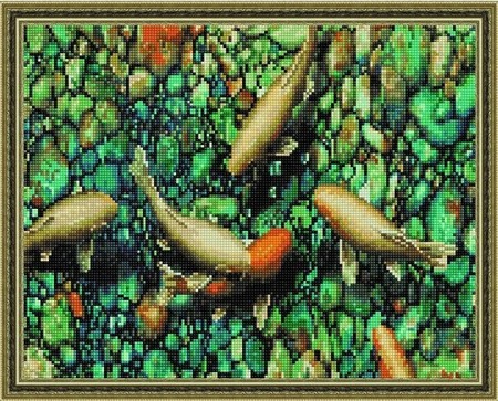 

PaintBoy Алмазная вышивка Кои и камешки VA230, 40x50 см