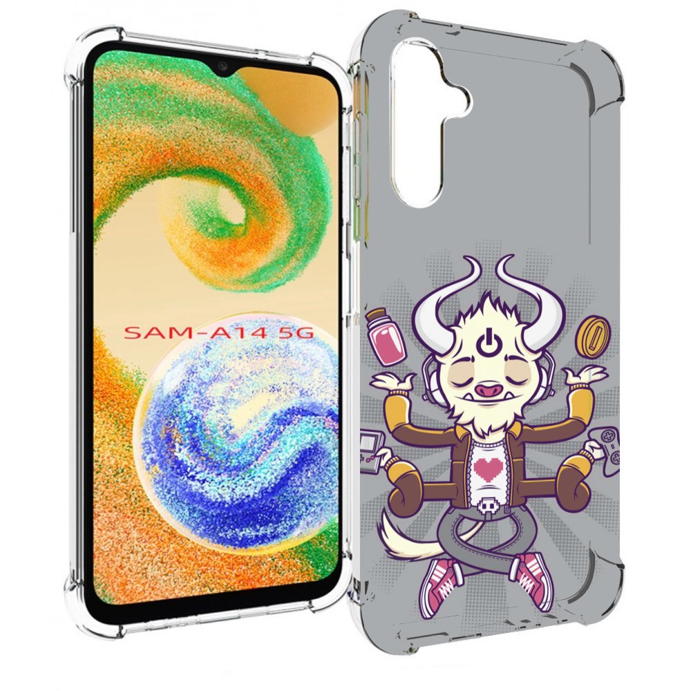 

Чехол MyPads рогатый любитель поиграть для Samsung Galaxy A14 5G, Прозрачный, Tocco