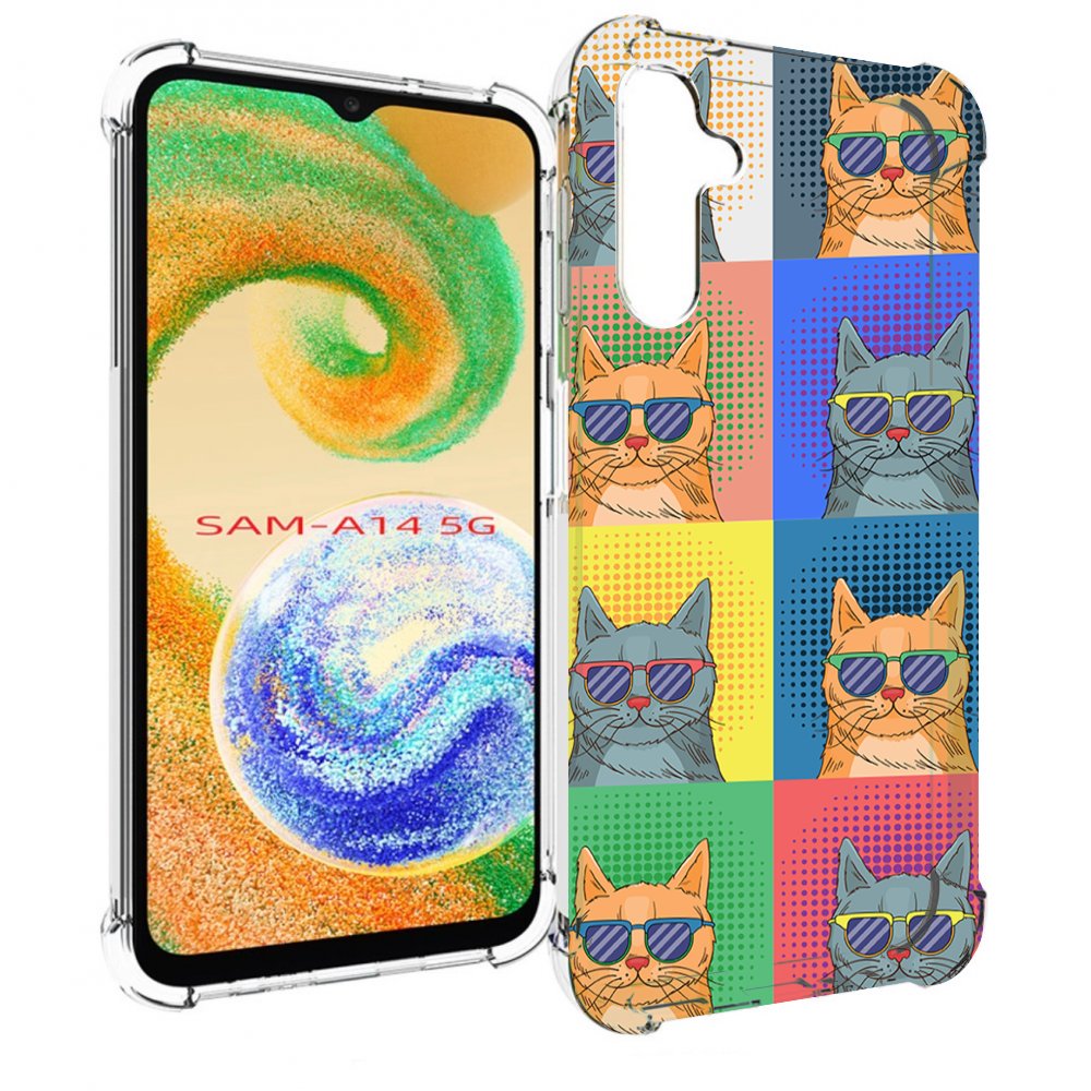 

Чехол MyPads разноцветные-коты для Samsung Galaxy A14 5G, Прозрачный, Tocco