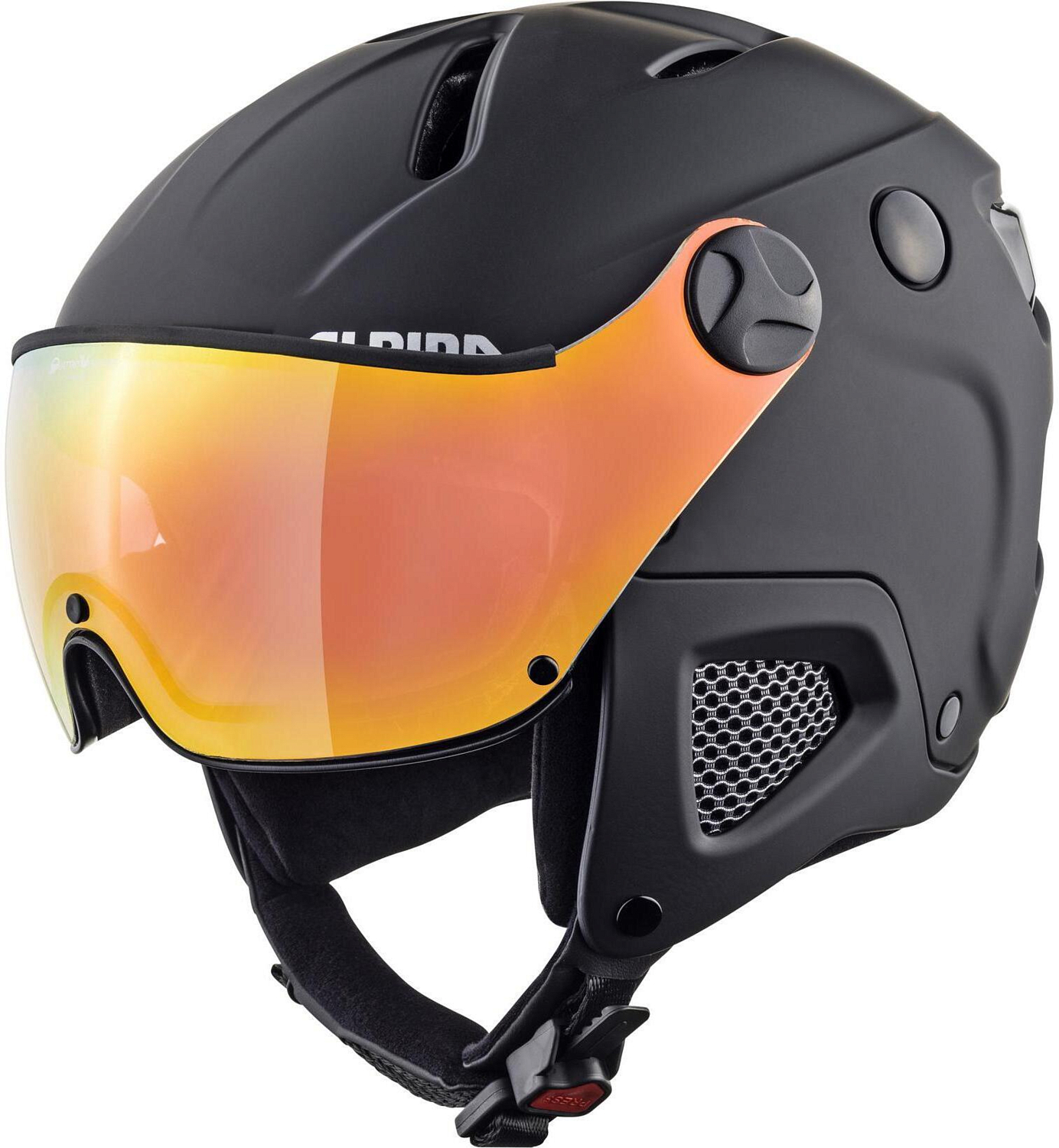 фото Зимний шлем alpina 2021-22 attelas visor qv black matt (см:53-58)