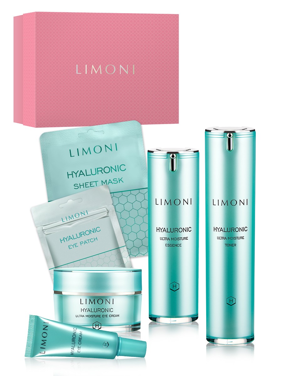 фото Набор limoni hyaluronic face set (4 средства, коробка, подарок)