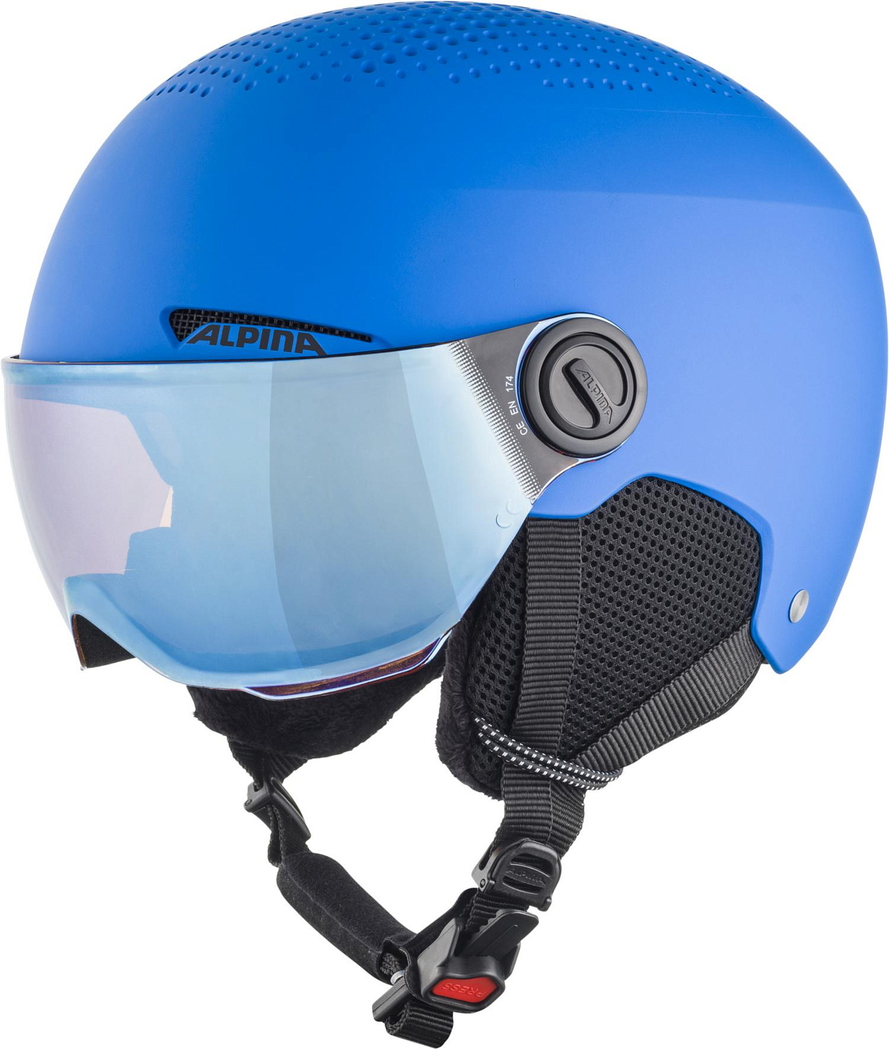 фото Зимний шлем alpina 2021-22 zupo visor q-lite blue matt (см:51-55)