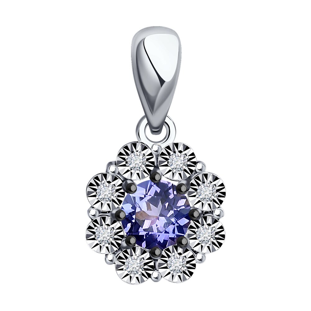 

Кулон из белого золота Diamant 52-230-01817-2, бриллиант/танзанит, 52-230-01817-2