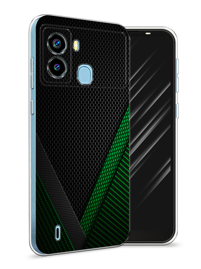

Чехол Awog на Tecno Pop 6 "Зеленый карбон", Разноцветный, 302050-3