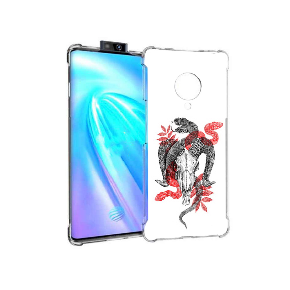 

Чехол MyPads Tocco для Vivo NEX 3 змея в черепе рисунок (PT136035.381.365), Прозрачный, Tocco