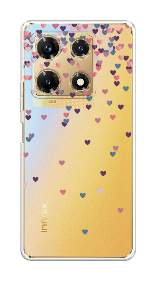 

Чехол на Infinix Note 30 Pro "Посыпка сердечки", Розовый;фиолетовый, 3104550-3
