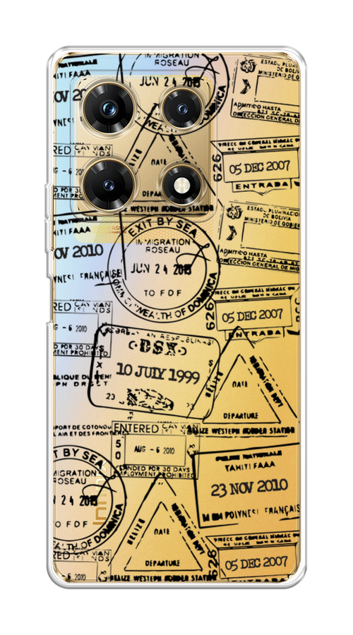 

Чехол на Infinix Note 30 Pro "Visa stamps 2", Белый;черный;серый, 3104550-2