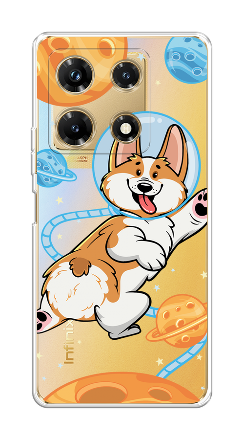 

Чехол на Infinix Note 30 Pro "Корги-космонавт", Голубой;бежевый;белый, 3104550-1