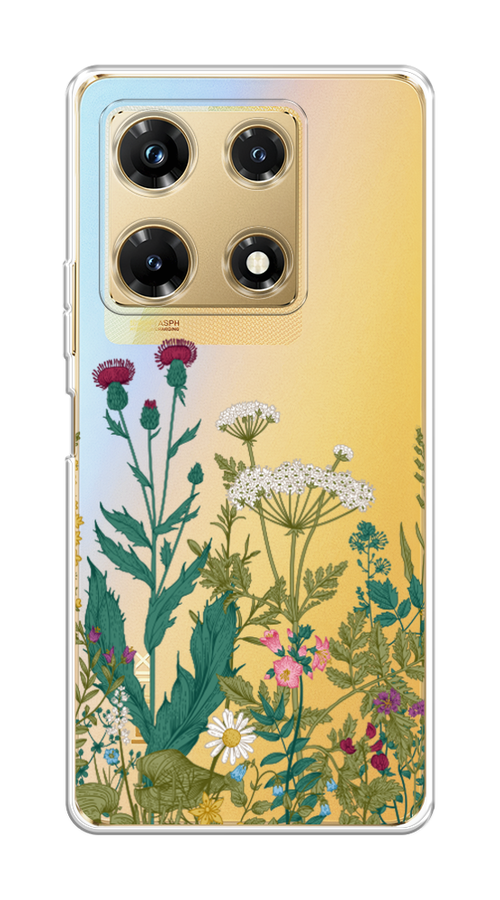 

Чехол на Infinix Note 30 Pro "Дикие полевые цветы", Зеленый;розовый;белый, 3104550-2
