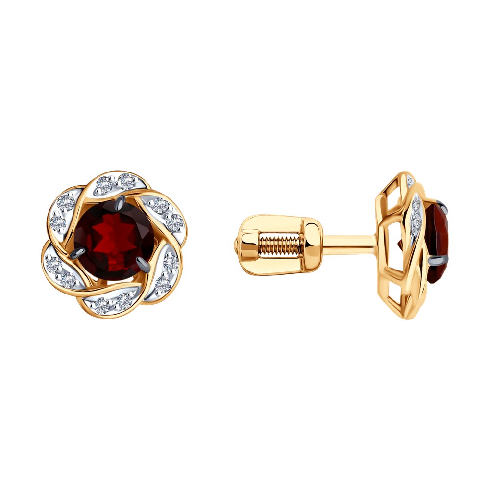 

Серьги из красного золота Diamant 51-322-01746-3, раухтопаз, 51-322-01746-3