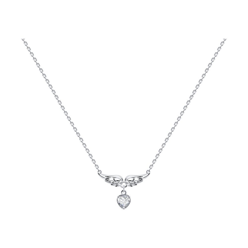 

Колье из серебра 45 см SOKOLOV 94070578, фианит, 94070578