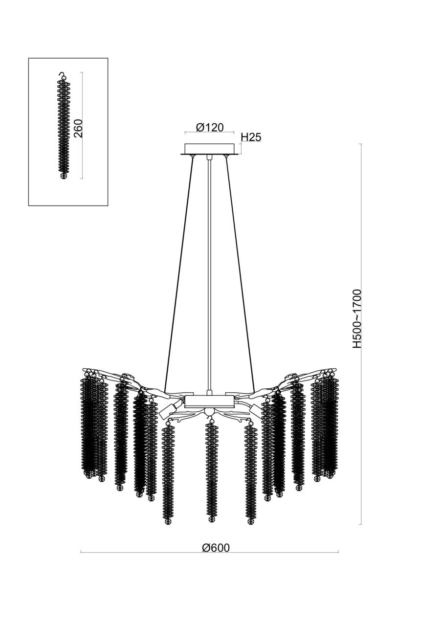 

Подвесной светильник Freya Mineral FR1010PL-08G 40 Вт G9 IP 20