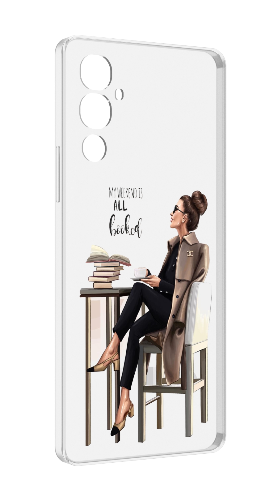 

Чехол MyPads Девушка-в-кофейне для Tecno Pova 4, Прозрачный, Tocco