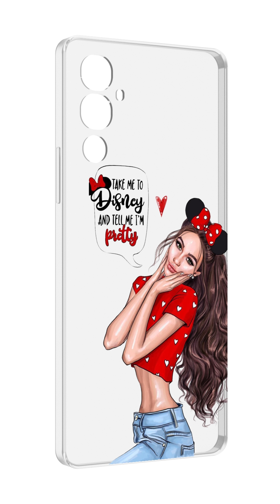 

Чехол MyPads Девушка-Мини женский для Tecno Pova 4, Прозрачный, Tocco
